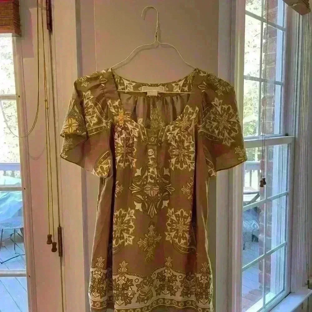 Michael Kors Womens Blouse 100 Percent Silk